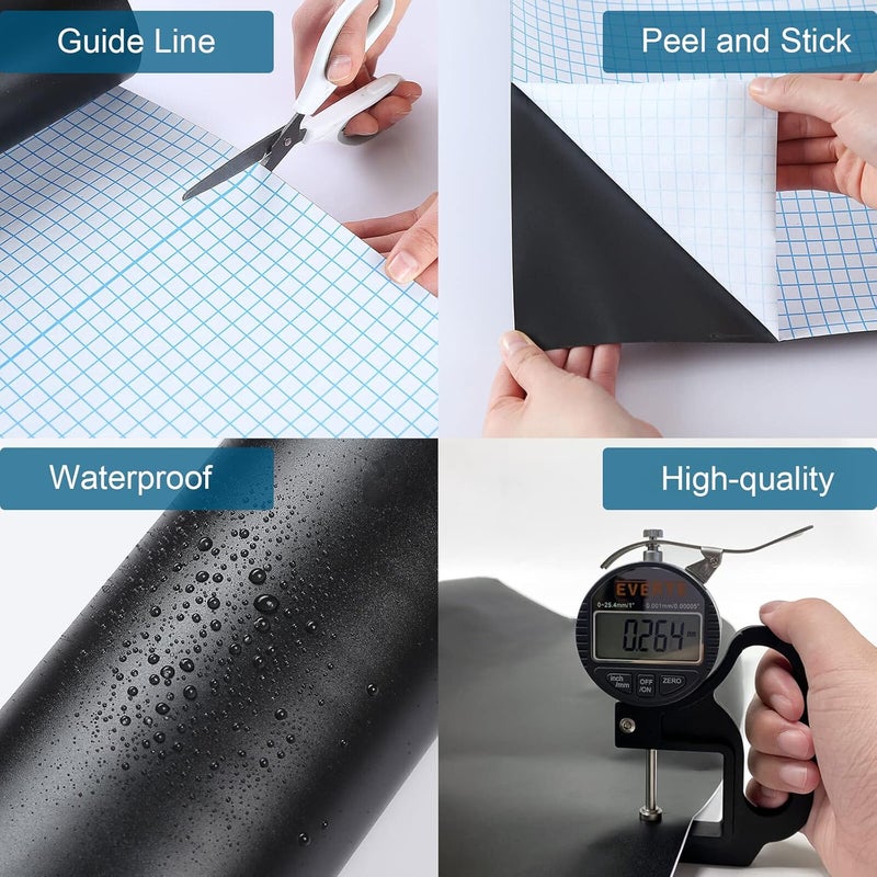 Trazzo Extra Large Chalkboard Paper Roll Peel and Stick Chalk Board Wallpaper(+5 Chalks) Chalk Paint Contact Paper Blackboard - Image 2